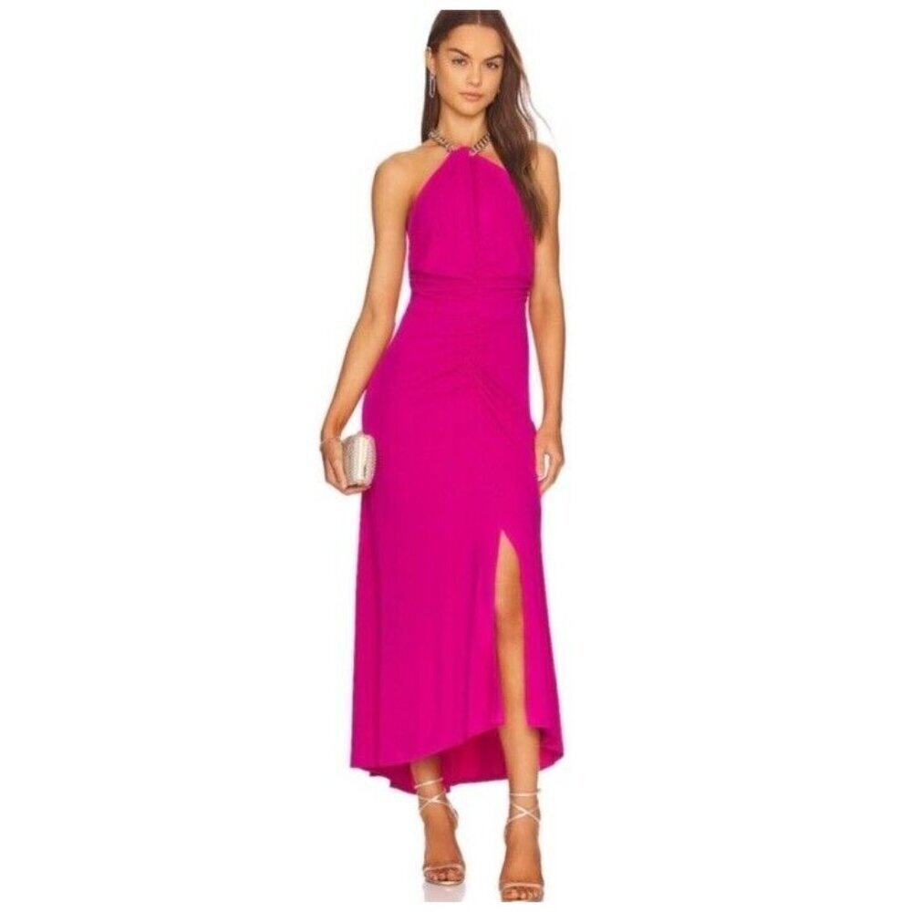 Veronica Beard Fuchsia Halter High-Low Dress